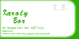 karoly bor business card